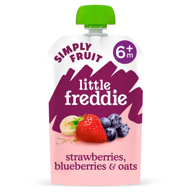 Little Freddie Strawberries, Blueberries & Oats Organic Pouch, 6 Mths+, 100g