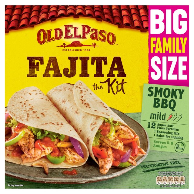 Old El Paso Mexican Family Size Smoky BBQ Fajita Kit, 750g