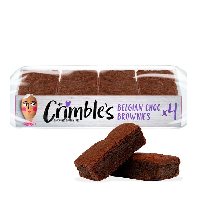 Mrs Crimble’s Gluten Free Belgian Choc Brownies, 4 Per Pack