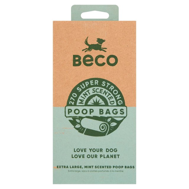 Beco Dog Poop Bags, Mint Scented, 22.5 x 33cm