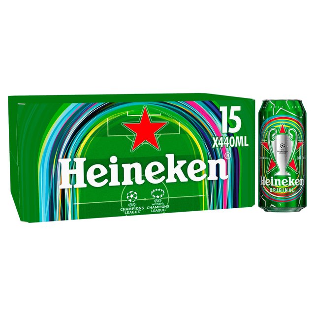 Heineken Lager Beer Cans, 15 x 440ml