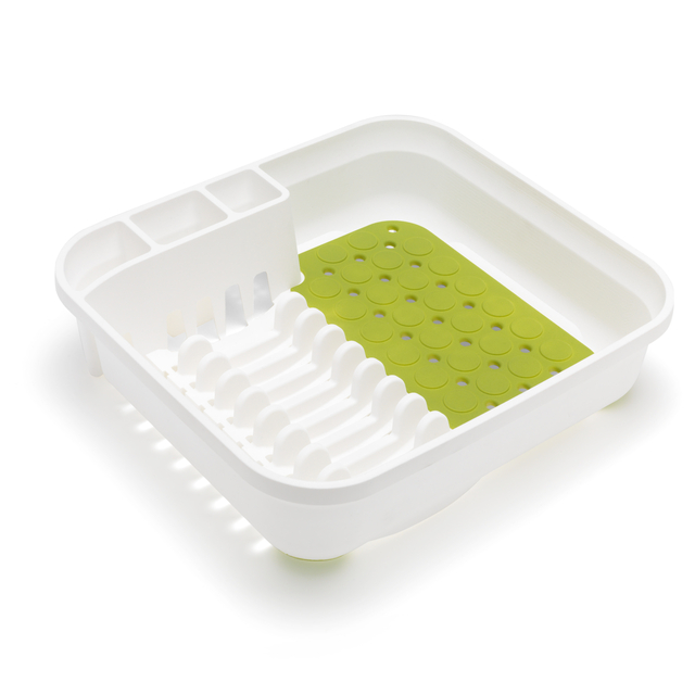 Addis Premium Soft Touch Dish Draining Rack, White/Green, 41x37.5x11.5cm