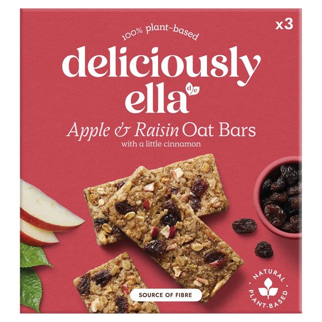 Deliciously Ella Apple, Raisin & Cinnamon Oat Bar Multipack, 3 x 50g