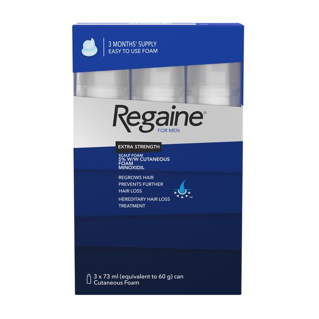 Regaine for Men Extra Strength Hair Regrowth Scalp Foam, 3 Month Supply, 3 Per Pack