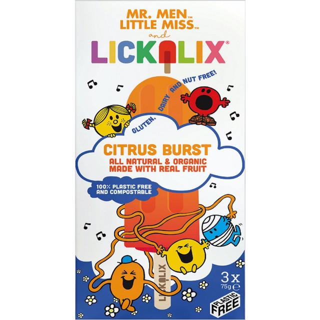 Lickalix & Mr Men Organic Citrus Burst Ice Lollies, 3 x 75g