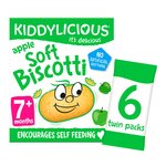 Kiddylicious Apple Soft Biscotti, 7 mths+ Multipack