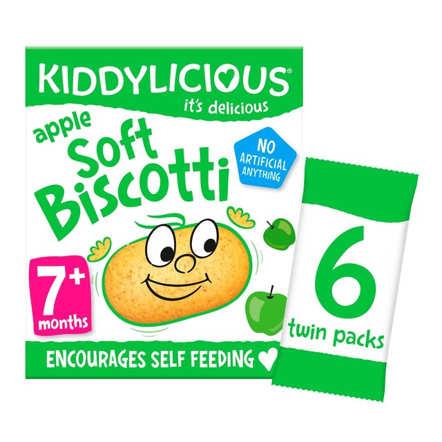Kiddylicious Apple Soft Biscotti, 7 Mths+ Multipack, 6 x 20g