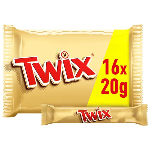 Twix Caramel & Milk Chocolate Fingers Funsize Biscuit Snack Bars Multipack, 320g