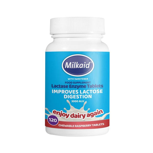 Milkaid Lactase Enzyme Tablets, 120 Per Pack