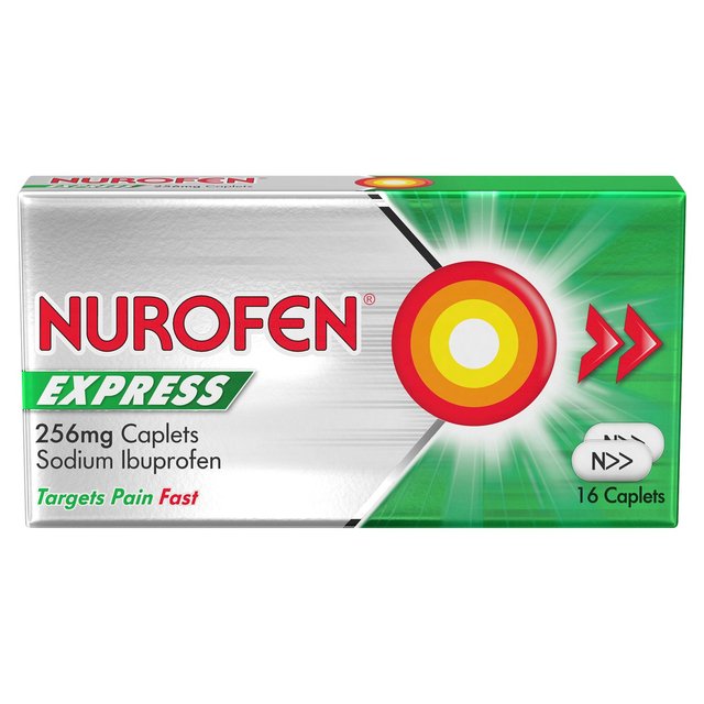 Nurofen Express Pain Relief Sodium Ibuprofen Caplets, 16 Per Pack