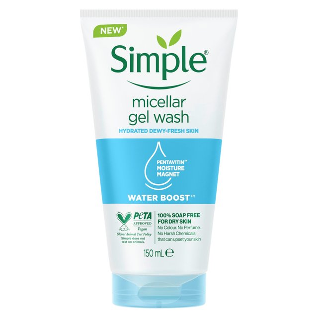 Simple Water Boost Micellar Gel Wash Sensitive Skin, 150ml
