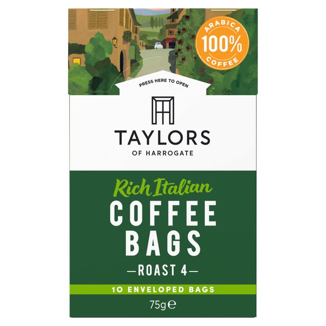 Taylors Of Harrogate Rich Italian Coffee Bags, 10 Per Pack