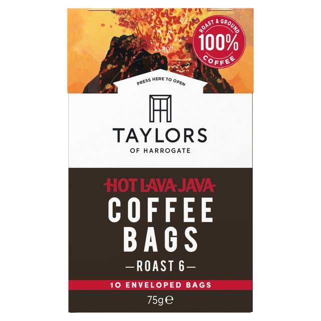 Taylors Of Harrogate Hot Lava Java Coffee Bags, 10 Per Pack