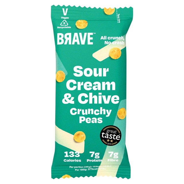 Brave Roasted Peas Sour Cream & Chive, 35g