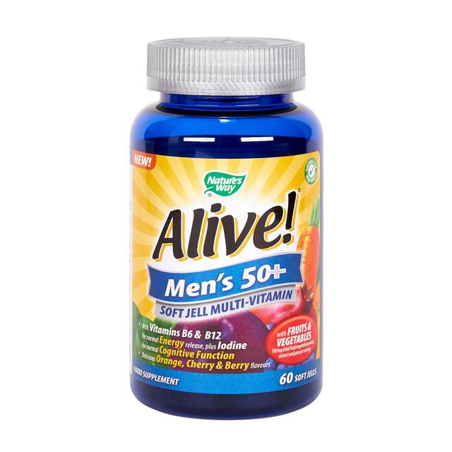 Alive! Mens 50+ Soft Jell Multivitamin, 60 Per Pack