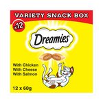 Dreamies Variety Snack Box Cat Treats with Chicken, Cheese & Salmon