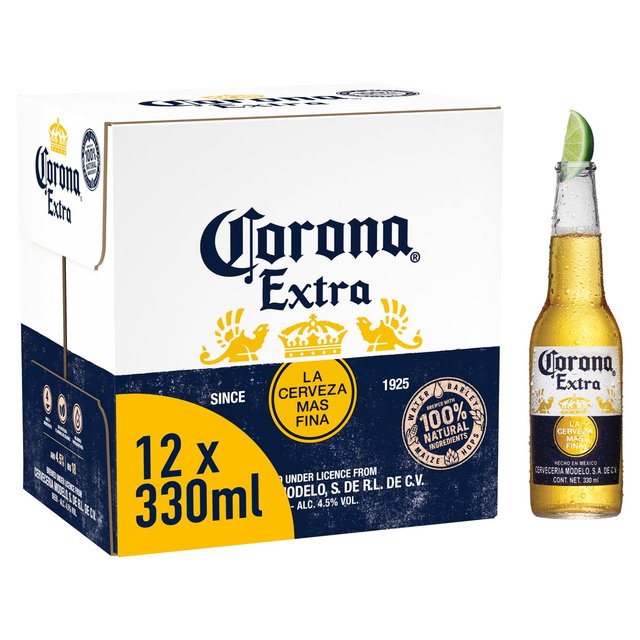 Corona Extra Premium Lager Beer Bottles, 12 x 330ml