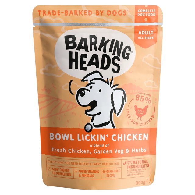 Barking Heads Bowl Lickin’ Chicken Wet Dog Food Pouch, 300g