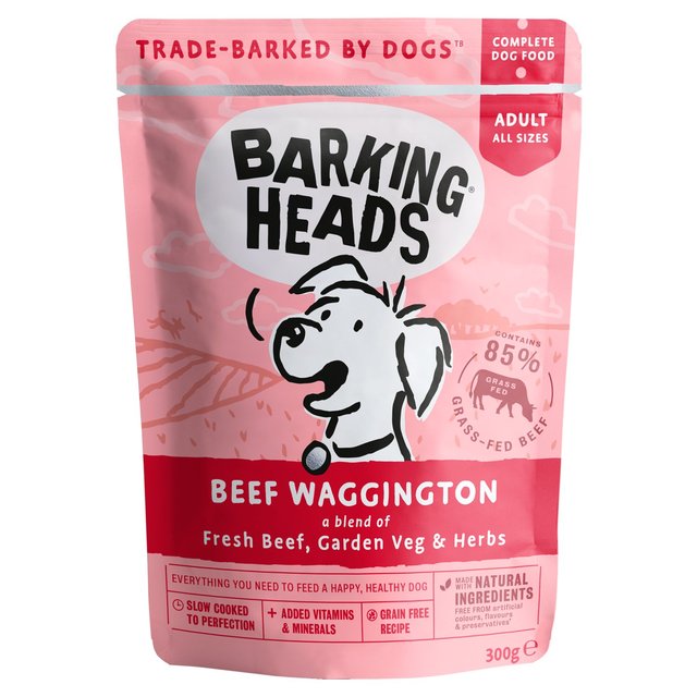 Barking Heads Beef Waggington Wet Dog Food Pouch, 300g