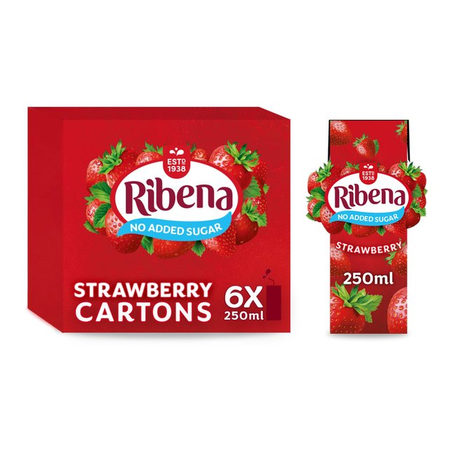 Ribena Stawberry Juice Cartons, 6 x 250ml