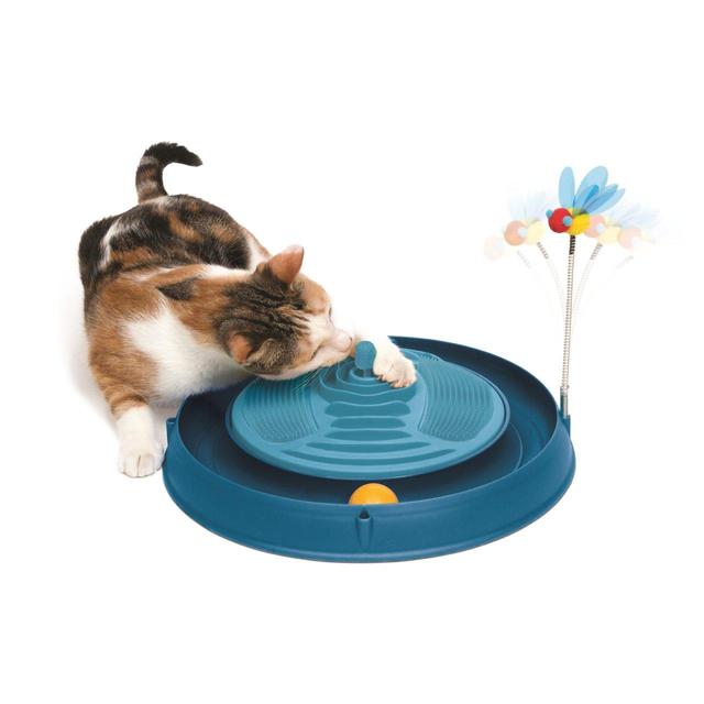 Catit Play Circuit Massage Blue Cat Toy, 7.5x36x38cm