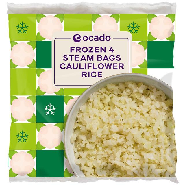 Ocado Frozen 4 Steam Bags Cauliflower Rice, 600g