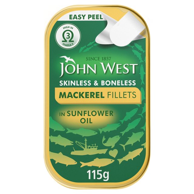 John West Mackerel Fillets in Sunflower Oil, 115g