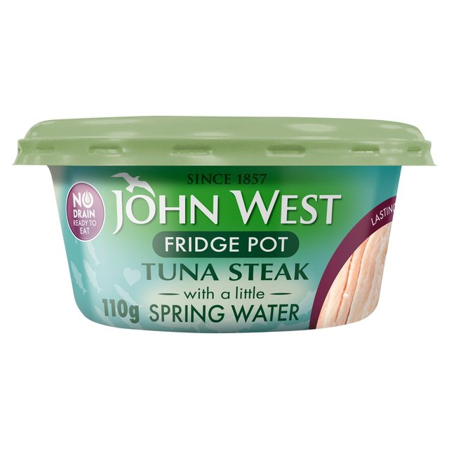 John West No Drain Fridge Pot Tuna Steak In Spring Water, 110g