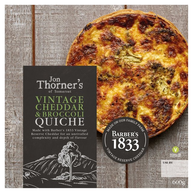 Jon Thorner’s Vintage Cheddar & Broccoli Large Family Quiche, 600g