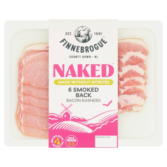 Finnebrogue Naked 6 Smoked Back Bacon, 200g