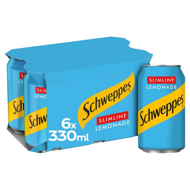 Schweppes Slimline Lemonade, 6 x 330ml