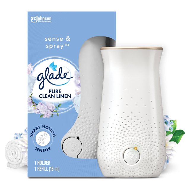 Glade Sense & Spray Holder & Refill Clean Linen Air Freshener, 18ml