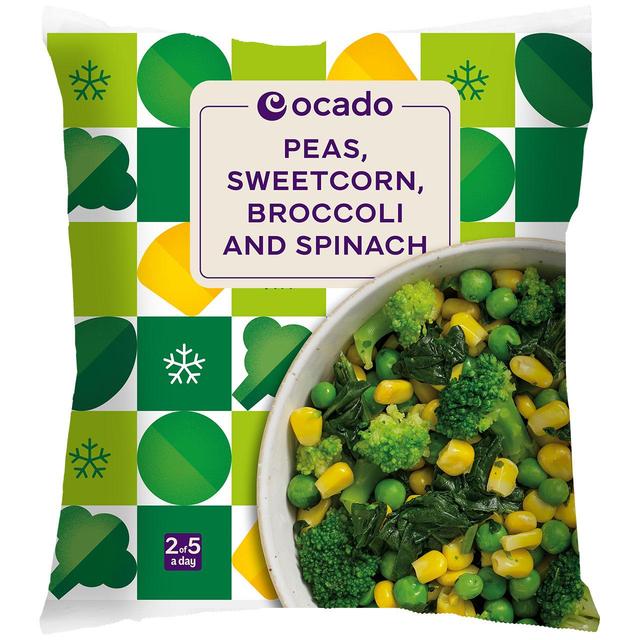 Ocado Frozen 4 Steam Bags Mixed Greens & Sweetcorn, 640g