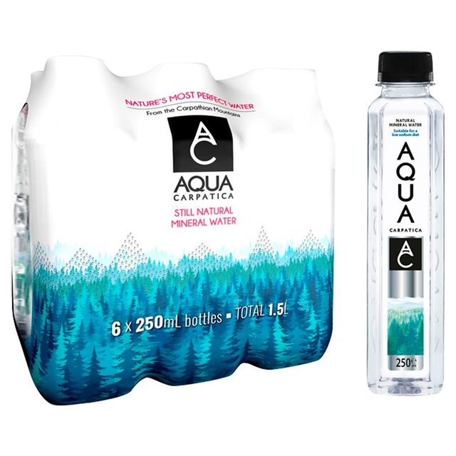 Aqua Carpatica Still Natural Mineral Water Low Sodium & Nitrates, 6 x 250ml
