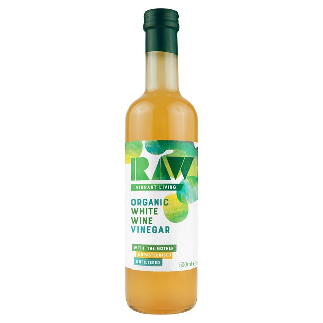 Raw Vibrant Living Organic White Wine Vinegar With The Mother, 500ml