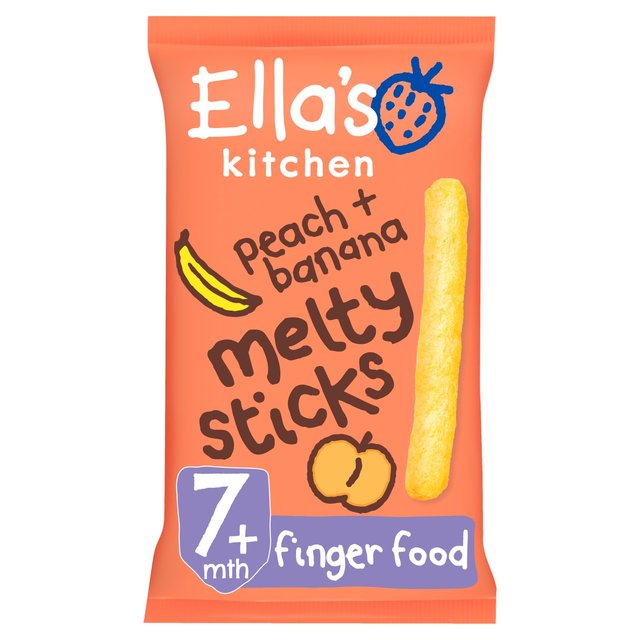 Ella’s Kitchen Peach and Banana Melty Sticks Baby Snack 7+ Months, 20g