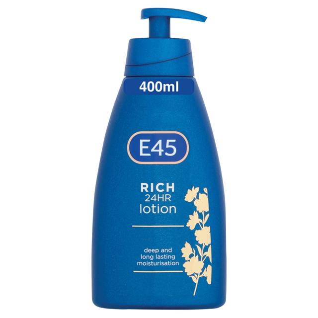 E45 Rich 24H Moisturiser Lotion for dry Skin Pump, 400ml