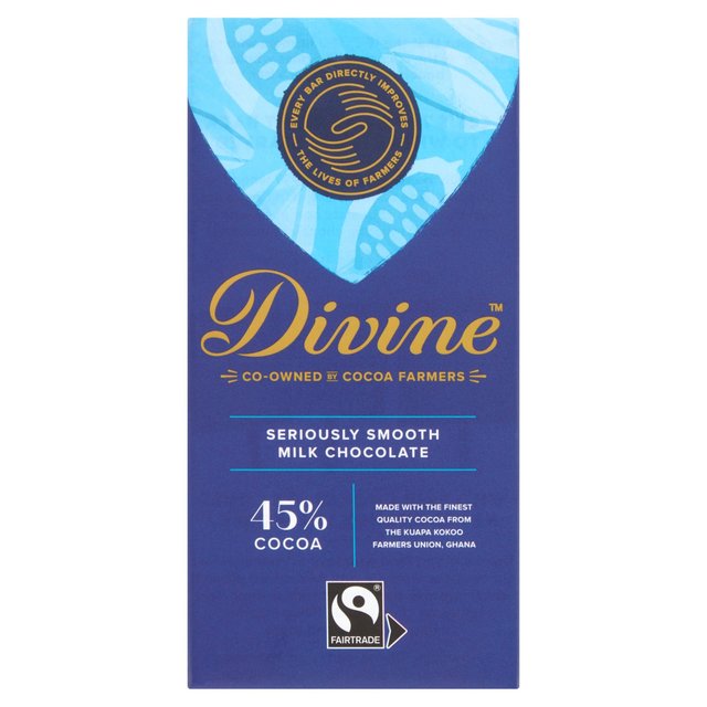 Divine 45% Cocoa Milk Chocolate Bar, 90g