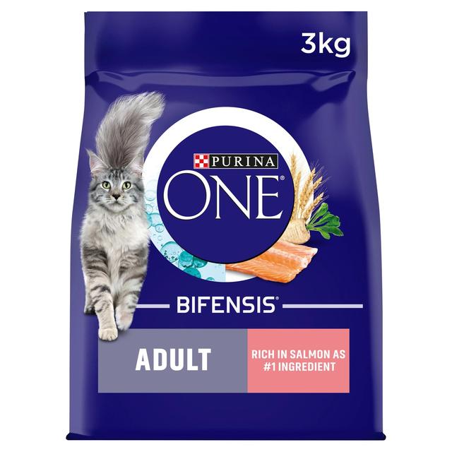 Purina ONE Adult Dry Cat Food Salmon and Wholegrain, 3kg