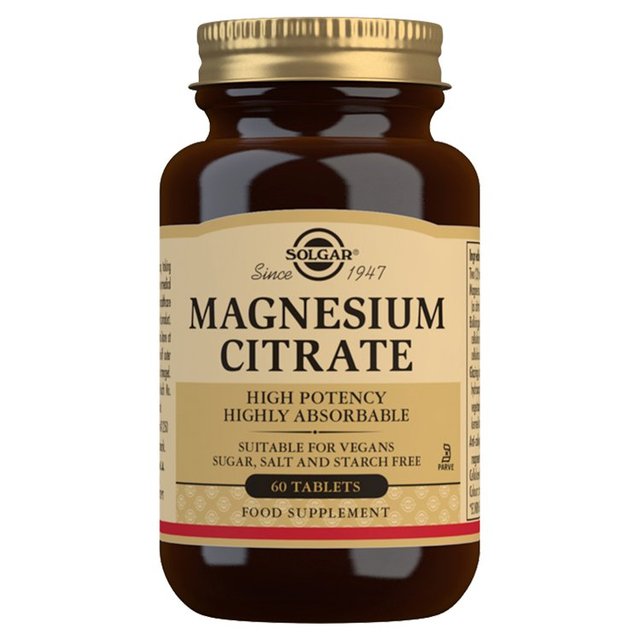 Solgar Magnesium Citrate Supplement Tablets, 60 Per Pack