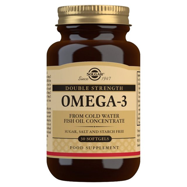 Solgar Double Strength Omega-3 Supplement Soft Gel Capsules, 30 Per Pack