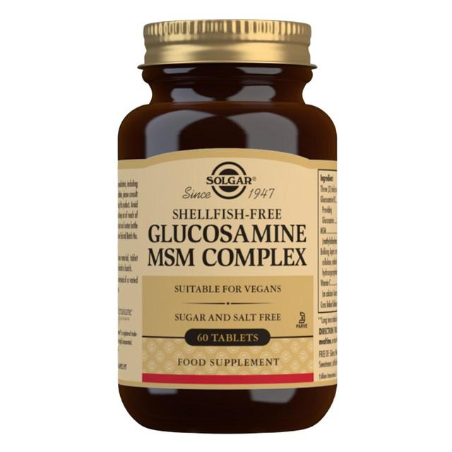 Solgar Glucosamine Msm Complex Supplement Tablets, Shellfish Free, 60 Per Pack