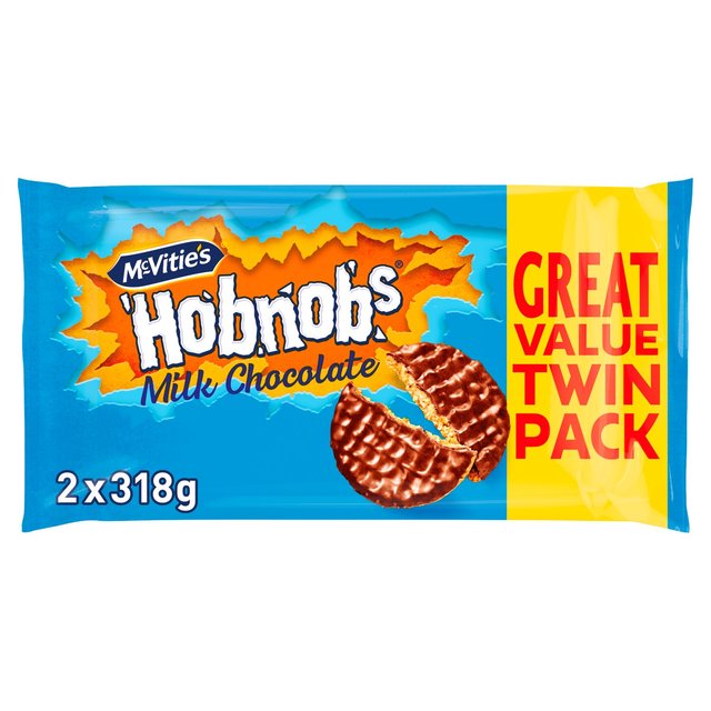 McVitie’s Hobnobs Milk Chocolate Biscuits Twin Pack, 2 x 318g