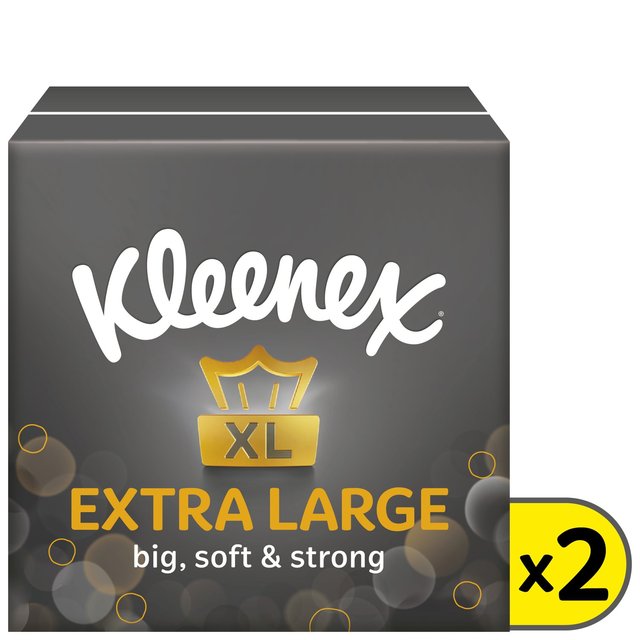 Kleenex Extra Large Tissues Compact Twin Pack, 2 x 44 per Pack