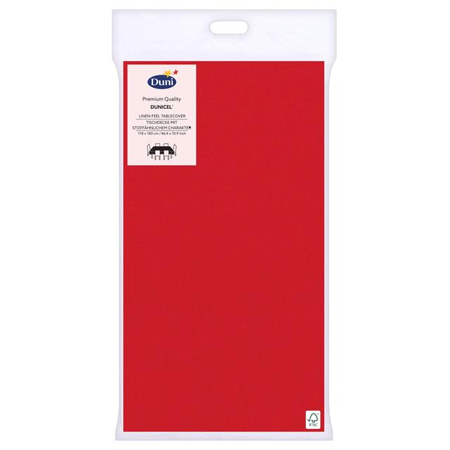 Duni Red Dunicel Luxury Table Cover, 118x180cm