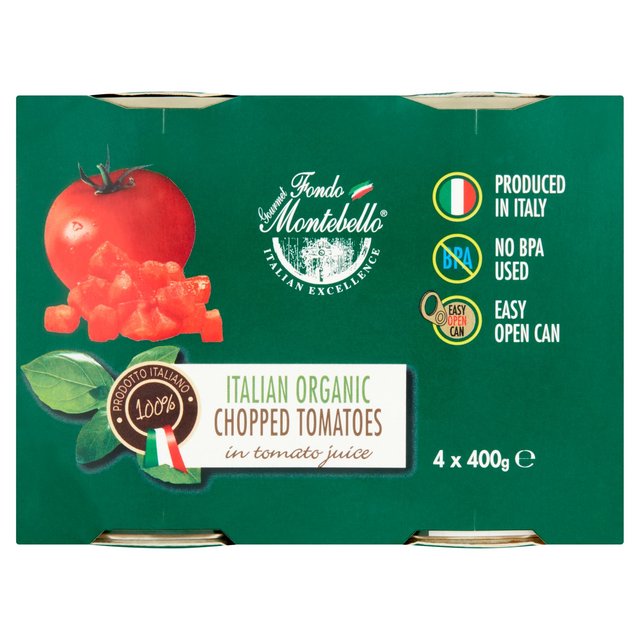 Fondo Montebello Organic Italian Chopped Tomatoes, 4 x 400g