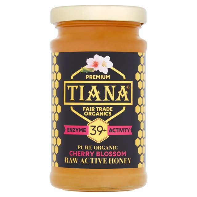 Tiana Pure Organic Cherry Blossom Raw Active Honey, 250g