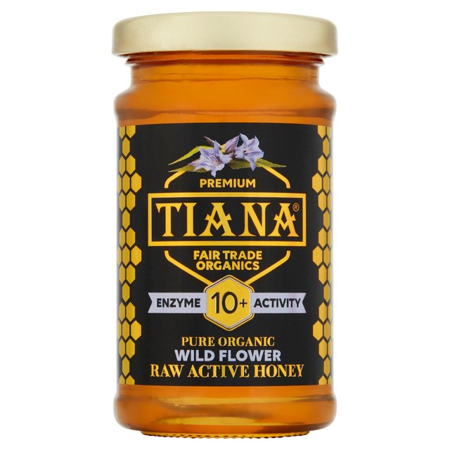 Tiana FairTrade Organics Raw Active Wild Mountain Flower Honey, 250g