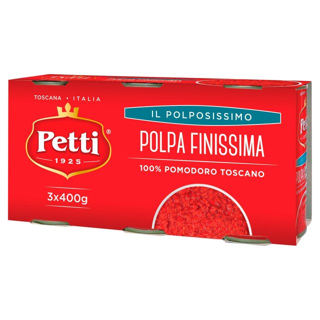 Petti Finely Chopped Tomatoes 100% Italian, 3 x 400g