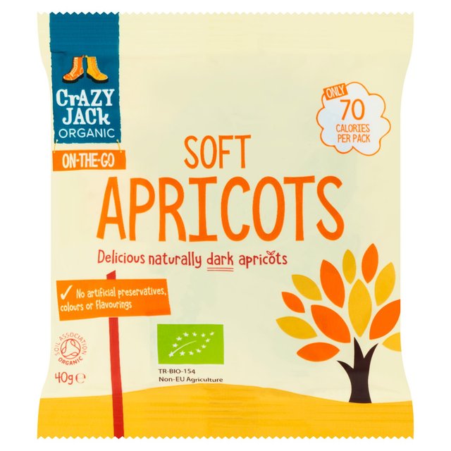 Crazy Jack Ready To Eat Organic Apricots Snack Pack, 40g